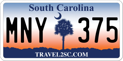 SC license plate MNY375