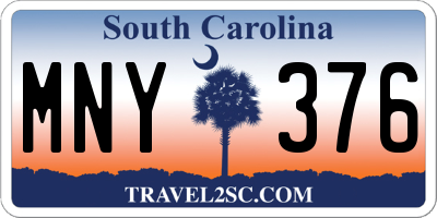 SC license plate MNY376