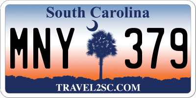SC license plate MNY379