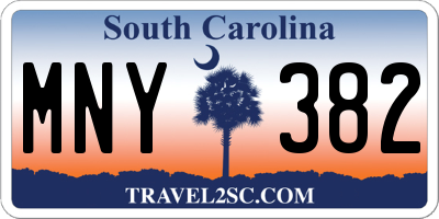 SC license plate MNY382