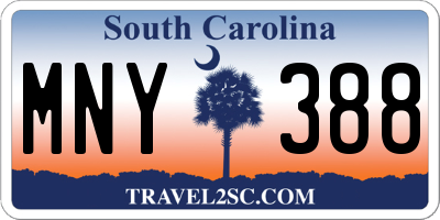 SC license plate MNY388