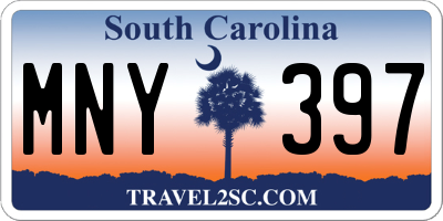 SC license plate MNY397