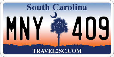 SC license plate MNY409
