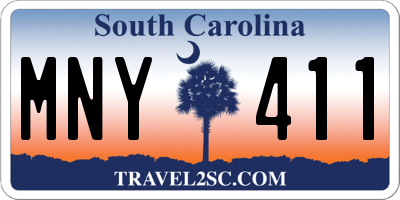 SC license plate MNY411