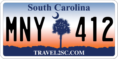 SC license plate MNY412