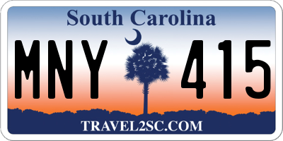 SC license plate MNY415