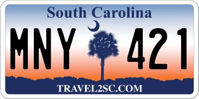 SC license plate MNY421