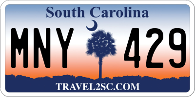 SC license plate MNY429