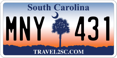 SC license plate MNY431