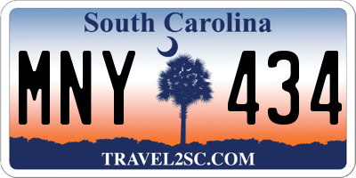 SC license plate MNY434