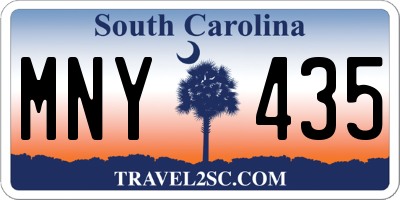 SC license plate MNY435