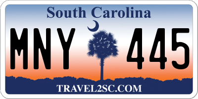 SC license plate MNY445