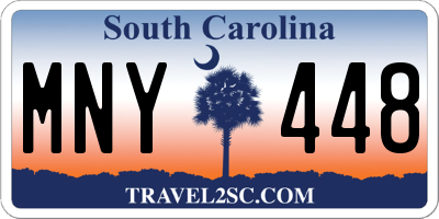 SC license plate MNY448