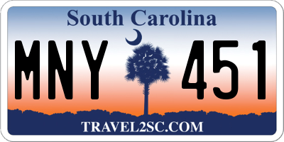 SC license plate MNY451