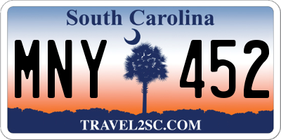 SC license plate MNY452