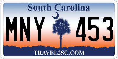 SC license plate MNY453