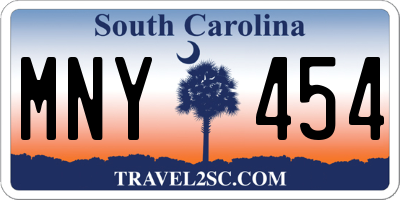 SC license plate MNY454