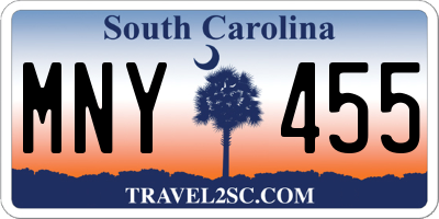 SC license plate MNY455