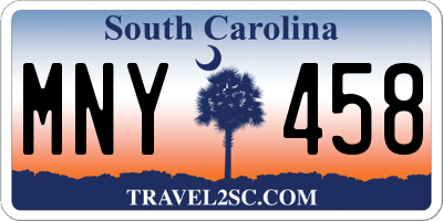 SC license plate MNY458