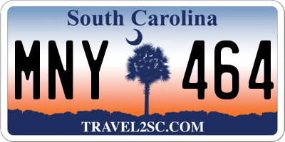 SC license plate MNY464