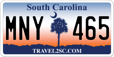 SC license plate MNY465