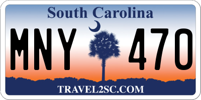 SC license plate MNY470