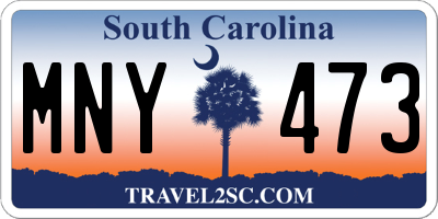 SC license plate MNY473