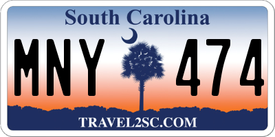 SC license plate MNY474