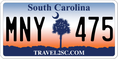SC license plate MNY475