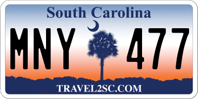 SC license plate MNY477