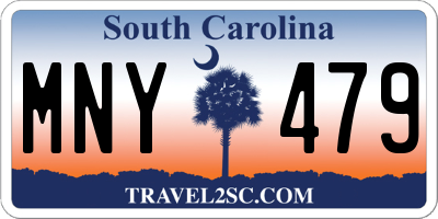 SC license plate MNY479