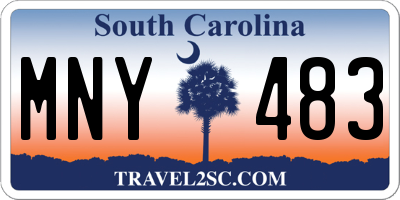 SC license plate MNY483