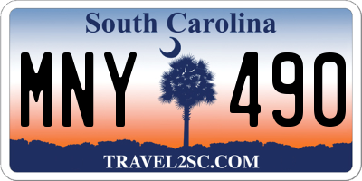 SC license plate MNY490
