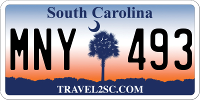 SC license plate MNY493
