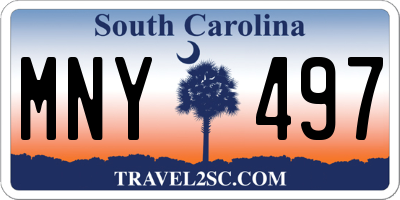 SC license plate MNY497