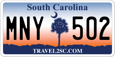 SC license plate MNY502