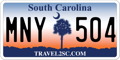 SC license plate MNY504