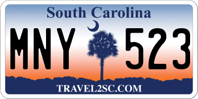 SC license plate MNY523