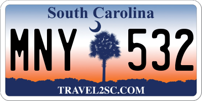 SC license plate MNY532