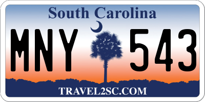 SC license plate MNY543
