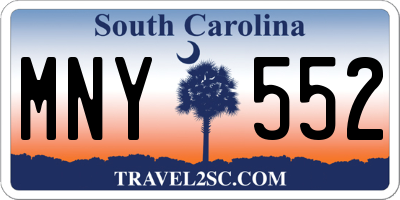 SC license plate MNY552