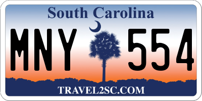 SC license plate MNY554
