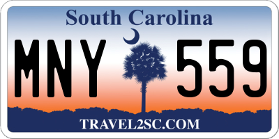 SC license plate MNY559