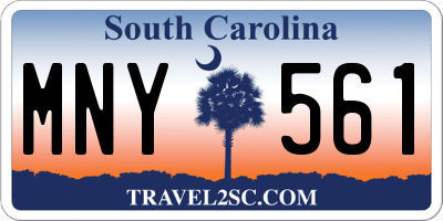 SC license plate MNY561