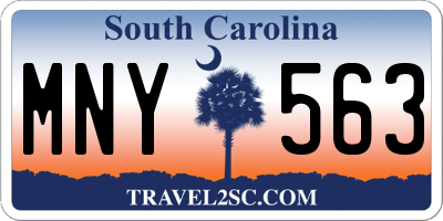 SC license plate MNY563