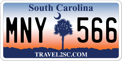 SC license plate MNY566