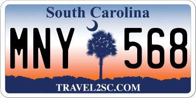 SC license plate MNY568