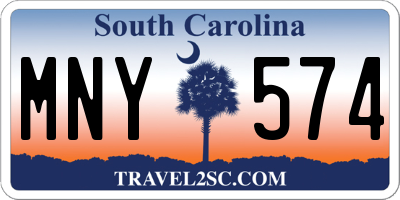SC license plate MNY574