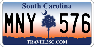 SC license plate MNY576