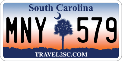 SC license plate MNY579